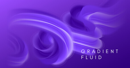 3d Fluid Vector. Neon Dynamic Movement. Abstract 