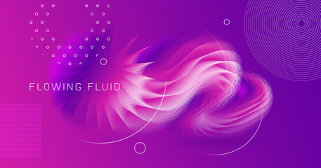 Pink Wave Background. Neon Vibrant Motion. 