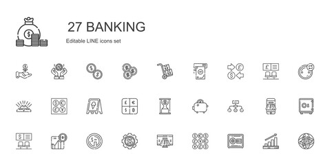 banking icons set