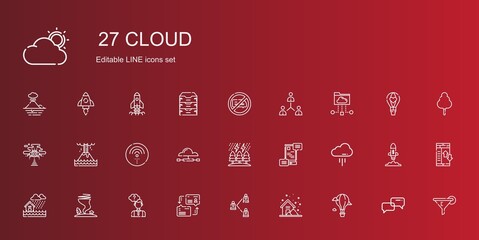 cloud icons set