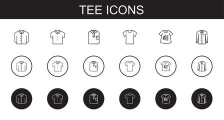 tee icons set