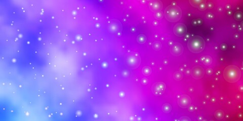 Obraz premium Light Blue, Red vector texture with beautiful stars. Decorative illustration with stars on abstract template. Best design for your ad, poster, banner.