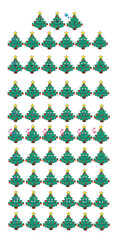 cartoon christmas trees with different emotions. large set of isolated emojis on white background. vector stock illustrations. part 2