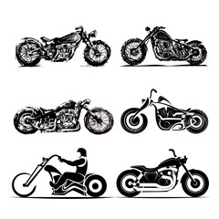 chopper motorcycle silhouette classic road motorbikes custom