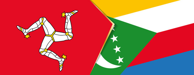Isle of Man and Comoros flags, two vector flags.