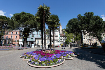 Die Kurpromenade in Meran. Meran, Südtirol, Italien, Europa