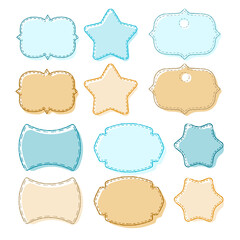Baby vector set of frames for scrapbooking, cards, invitations, metrics in pastel colors
