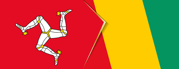 Isle of Man and Guinea flags, two vector flags.