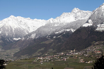 Die Texel Gruppe der Alpen.  Südtirio, Italien, Europa