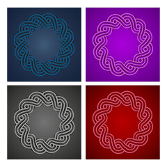 Round decorative frames of various colors for cards, pictures, photos