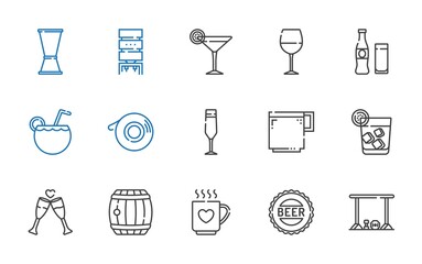 beverage icons set