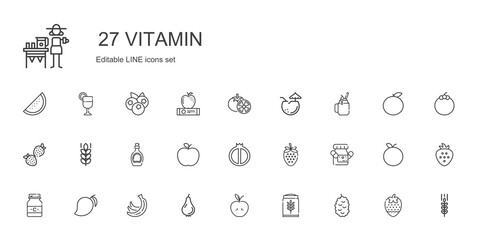 vitamin icons set