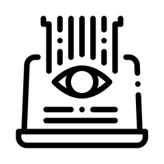 watch computer technology icon vector. watch computer technology sign. isolated contour symbol illustration