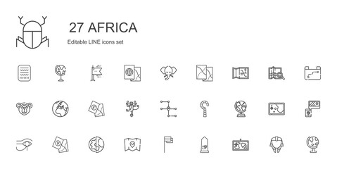 africa icons set