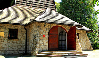 Sietesz, Markowa, Nowosielce, Parafia, Kościół, Zabudowa, Zabytek, Kościół, Skansen, Chata, Chłopska, Zagroda,  © woodyd