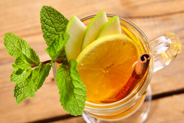 winter drink with fruits and spices