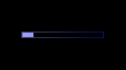 Blue color gradient waiting loading bar image on black background