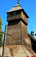 Sietesz, Markowa, Nowosielce, Parafia, Kościół, Zabudowa, Zabytek, Kościół, Skansen, Chata, Chłopska, Zagroda,  © woodyd
