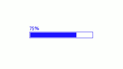 Amazing blue color waiting loading bar icon on white background