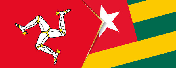 Isle of Man and Togo flags, two vector flags.