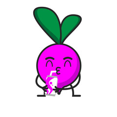 vector mascot sweet potato flat illustration