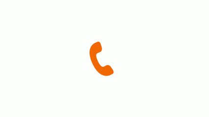Brown color phone calling image on white background