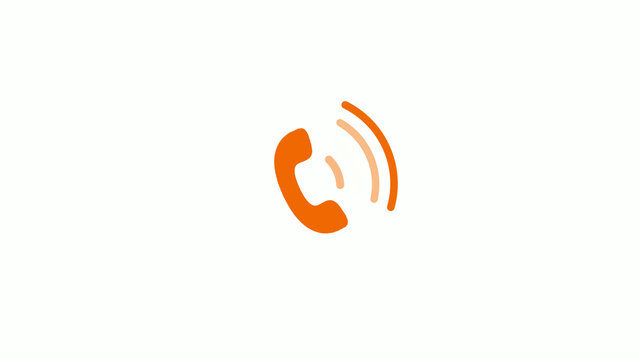 Brown color phone calling image on white background