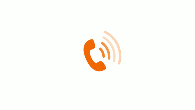 Brown color phone calling image on white background