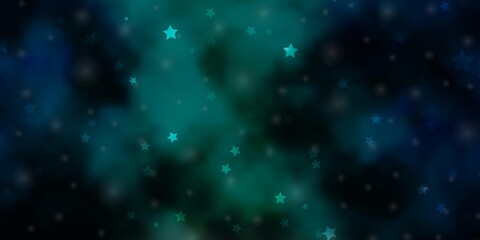 Obraz premium Light Blue, Green vector template with neon stars. Blur decorative design in simple style with stars. Pattern for new year ad, booklets.