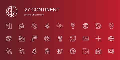 continent icons set