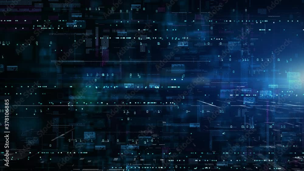 Poster Digital Cyberspace with Particles and Digital Data Network Connections. High Speed Connection and Data Analysis Technology Digital Background Concept.