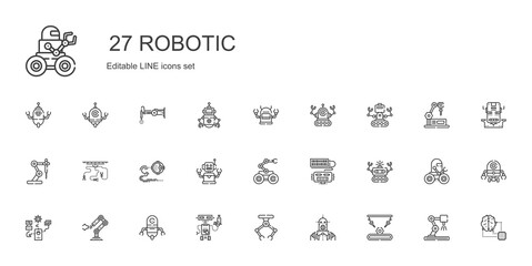 robotic icons set