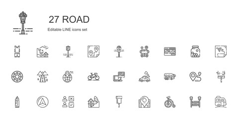 road icons set