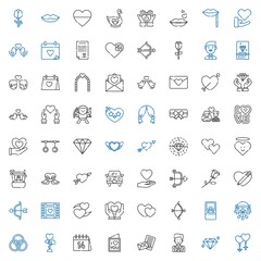 romance icons set