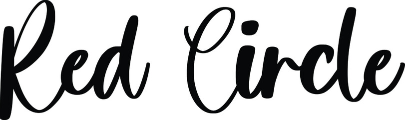 Obraz premium Red Circle Typography Black Color Text On White Background