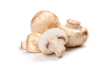 Champignon mushrooms isolated on white background