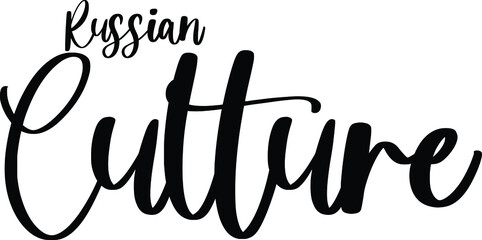 Russian Culture Typography   Black Color Text On White Background