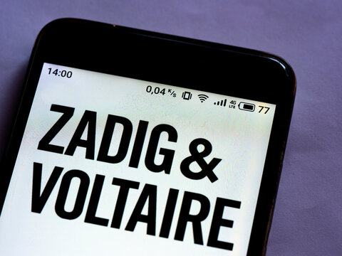 In this photo illustration  a Zadig & Volaire logo is seen displayed on a smartphone