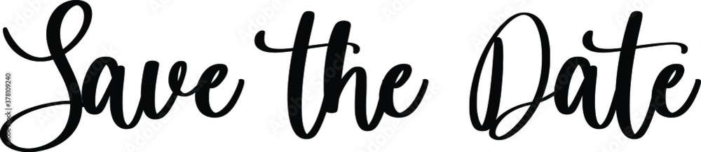 Fototapete save the dat typography black color text on white background
