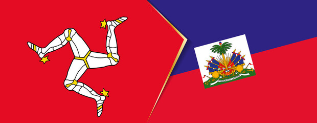 Isle of Man and Haiti flags, two vector flags.