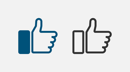 Like. Like vector icon. Thumbs up in line design. Vector illustration
