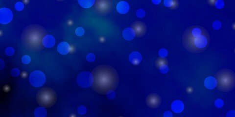 Light BLUE vector layout with circles, stars. Colorful disks, stars on simple gradient background. Pattern for wallpapers, curtains.