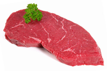 Beef Steak - Haunch Steak Isolated on white Background