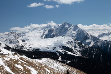 Der Sella Pass im Trentino. Alpen, Südtirol, Italien, Europa