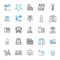 tourism icons set