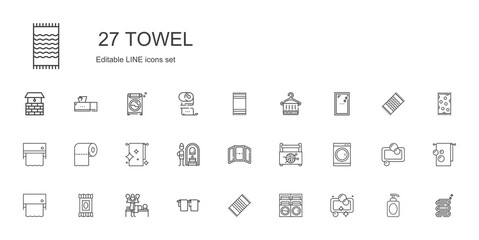 towel icons set