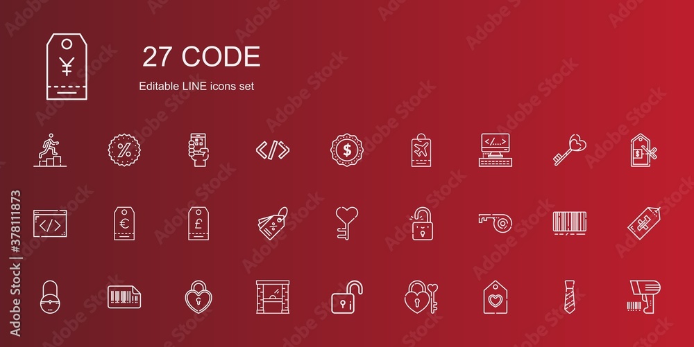 Poster code icons set