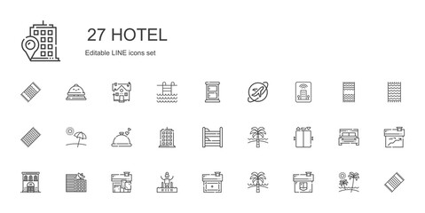 hotel icons set