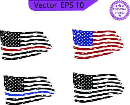 Distressed american flags set, transparent background, high resolution. patriot flag, military flag, american flag	
