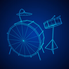 Musical instruments set. Rock band drum kit. Percussion musical instrument